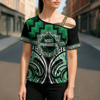Aotearoa Ngati Maniapoto Personalised Cross Shoulder Shirt Maori Iwi Poutama Puhoro Tattoo