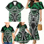 Aotearoa Ngati Maniapoto Personalised Family Matching Mermaid Dress and Hawaiian Shirt Maori Iwi Poutama Puhoro Tattoo