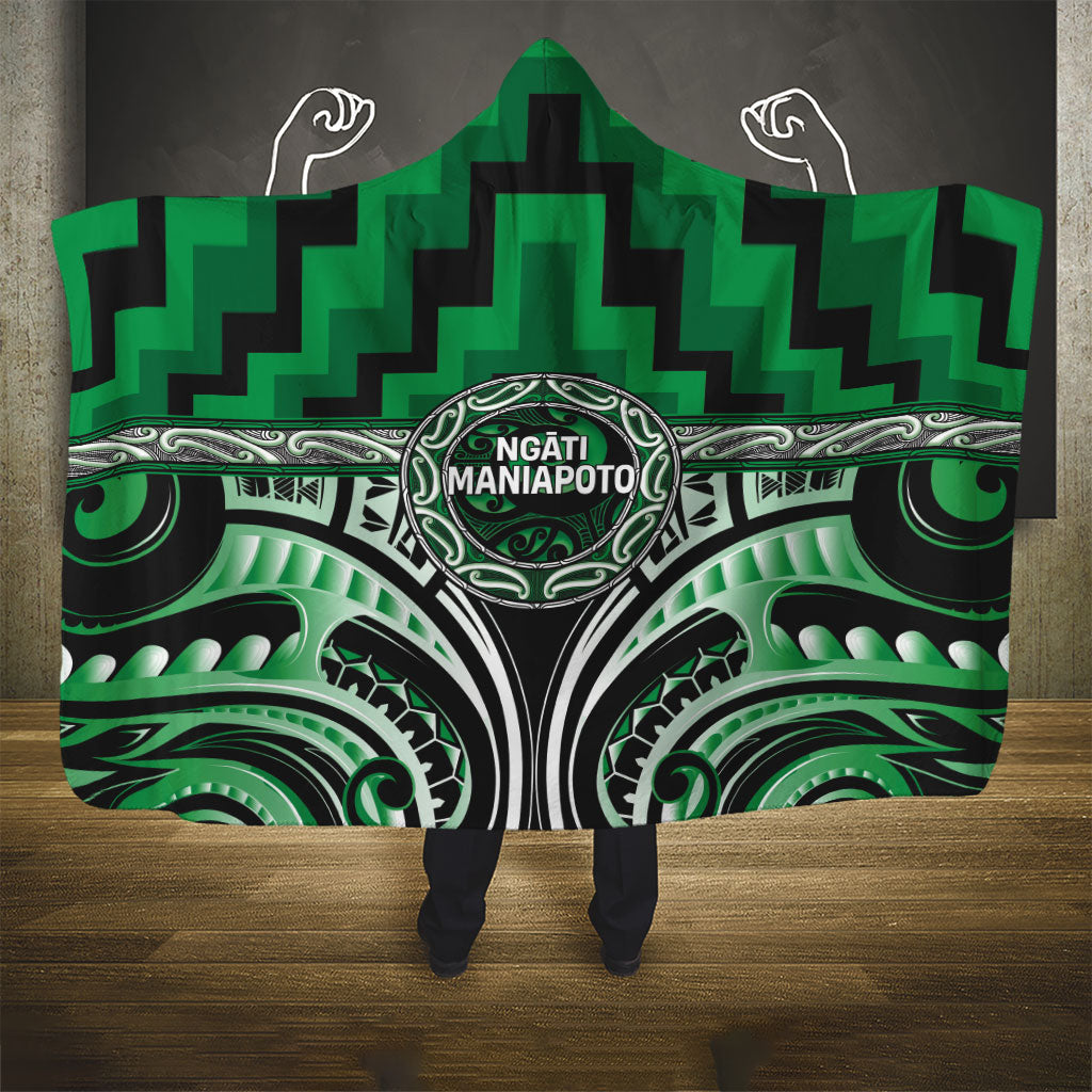 Aotearoa Ngati Maniapoto Hooded Blanket Maori Iwi Poutama Puhoro Tattoo