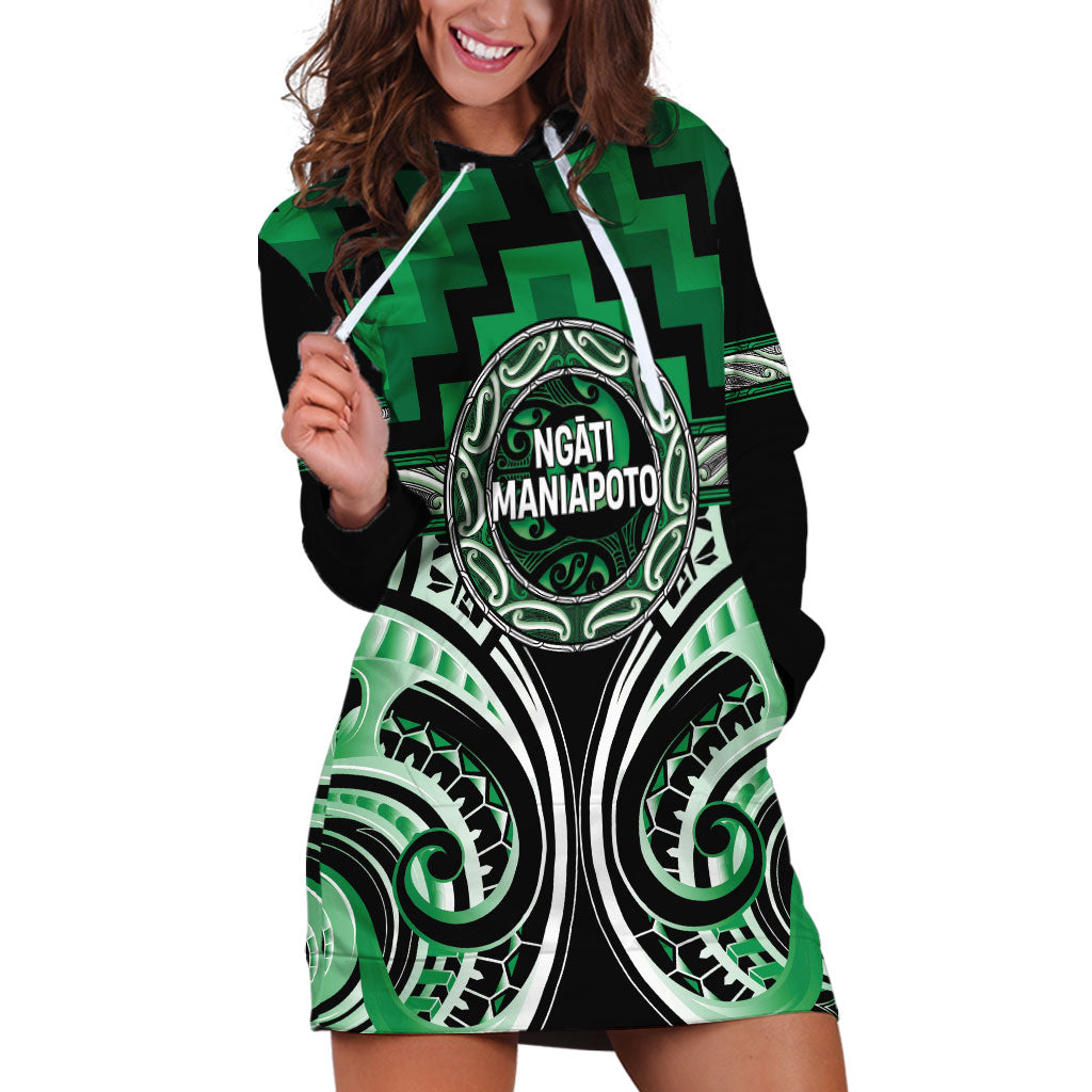 Aotearoa Ngati Maniapoto Personalised Hoodie Dress Maori Iwi Poutama Puhoro Tattoo
