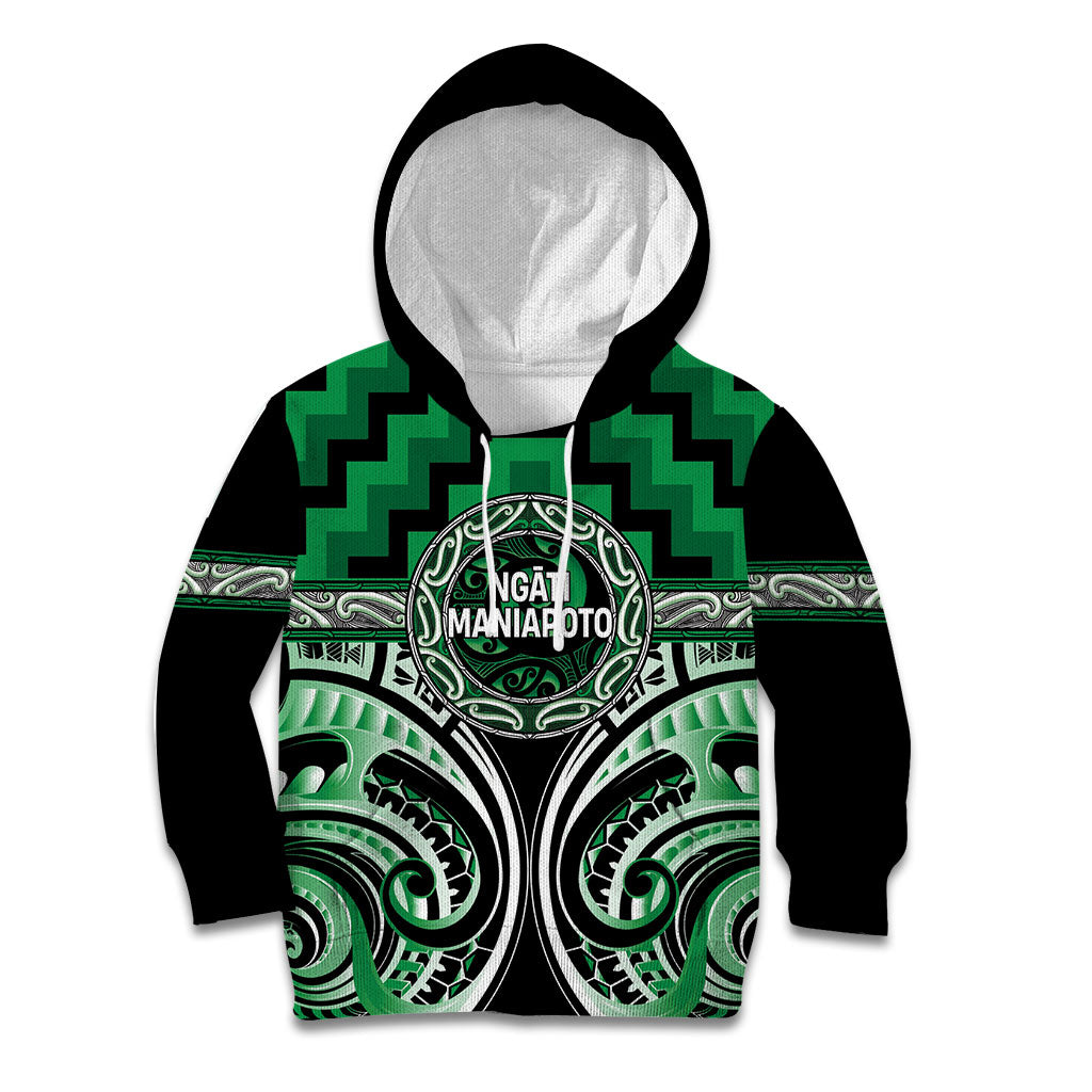 Aotearoa Ngati Maniapoto Personalised Kid Hoodie Maori Iwi Poutama Puhoro Tattoo