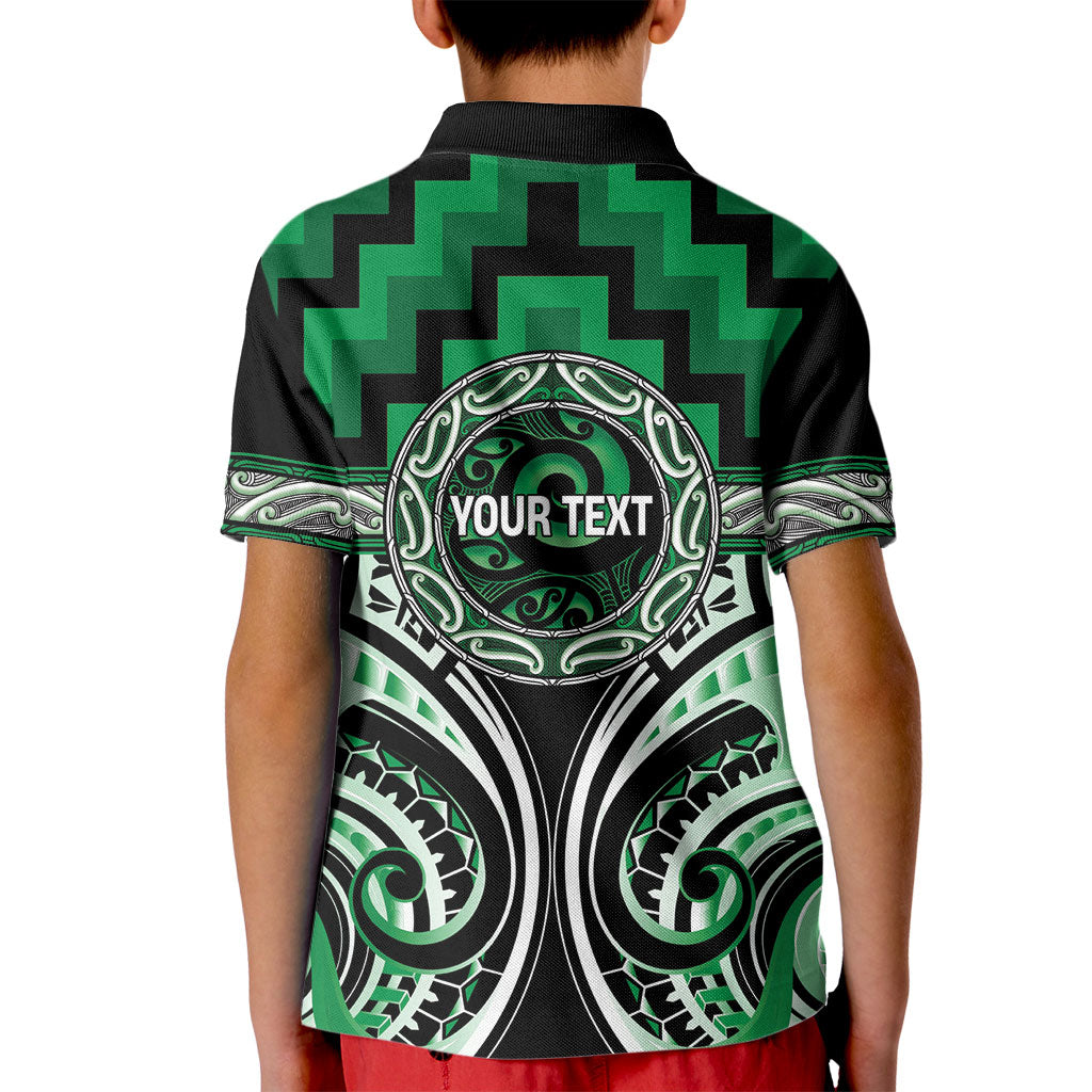 Aotearoa Ngati Maniapoto Personalised Kid Polo Shirt Maori Iwi Poutama Puhoro Tattoo