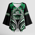 Aotearoa Ngati Maniapoto Personalised Kimono Sleeve Blouse Maori Iwi Poutama Puhoro Tattoo
