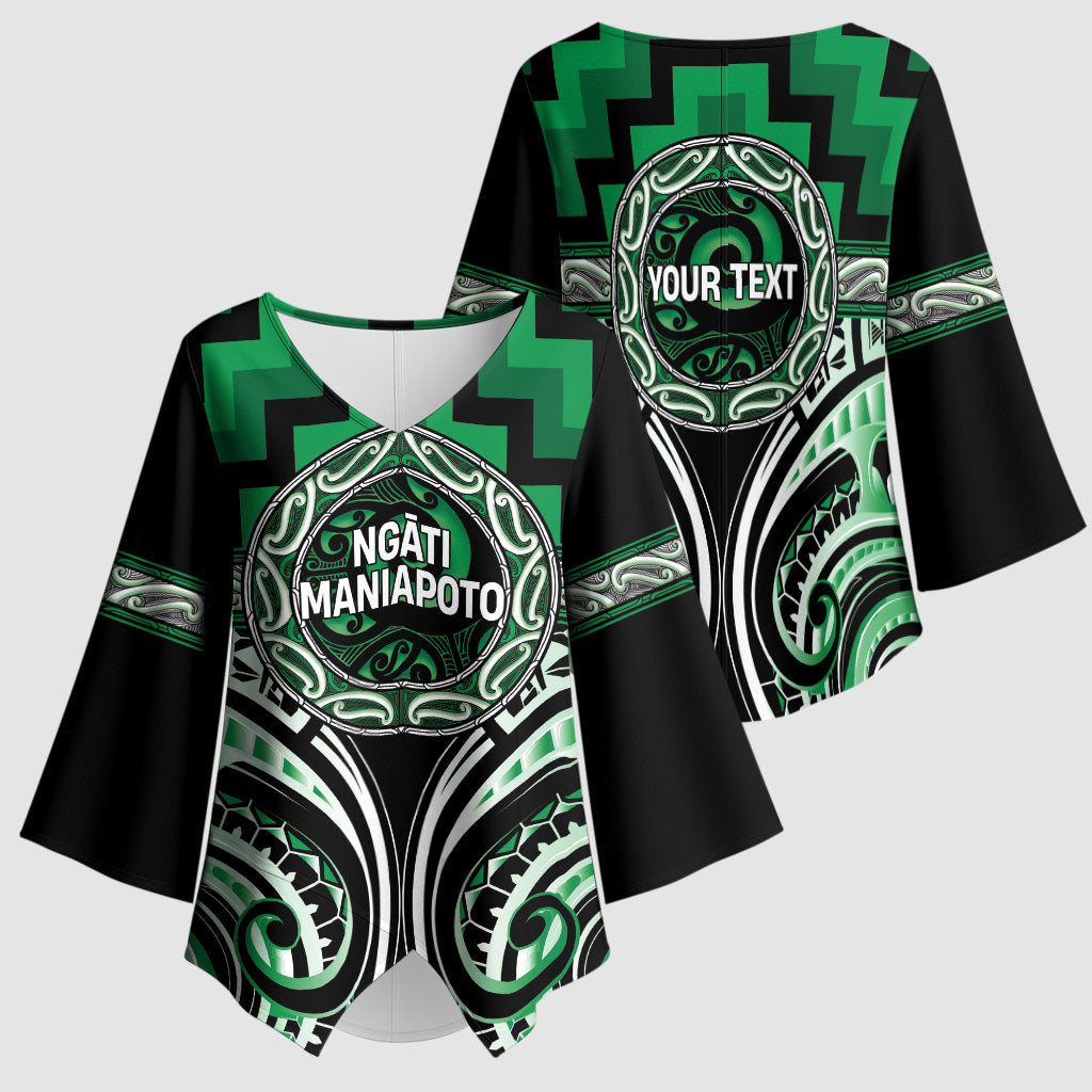 Aotearoa Ngati Maniapoto Personalised Kimono Sleeve Blouse Maori Iwi Poutama Puhoro Tattoo