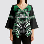 Aotearoa Ngati Maniapoto Personalised Kimono Sleeve Blouse Maori Iwi Poutama Puhoro Tattoo
