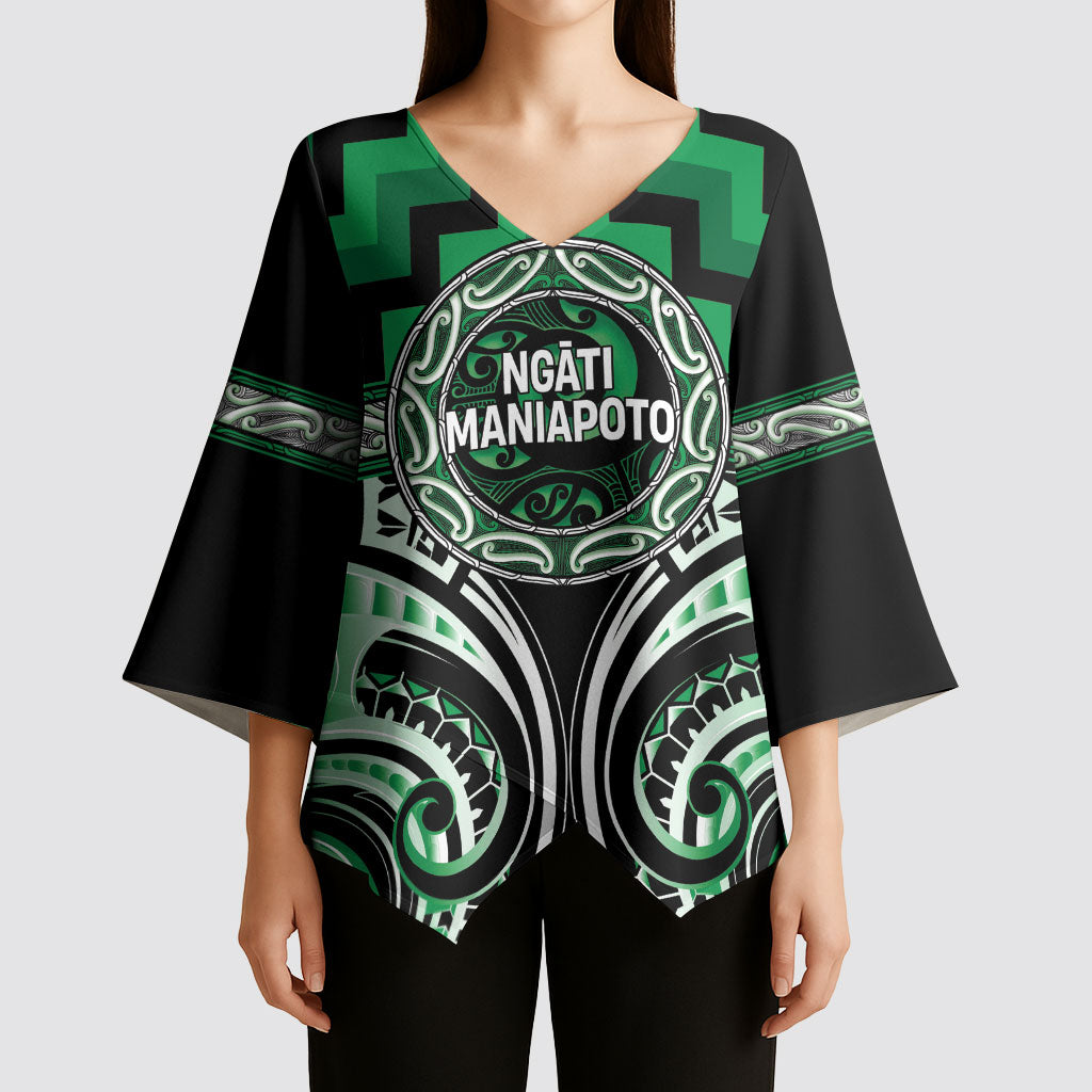 Aotearoa Ngati Maniapoto Personalised Kimono Sleeve Blouse Maori Iwi Poutama Puhoro Tattoo