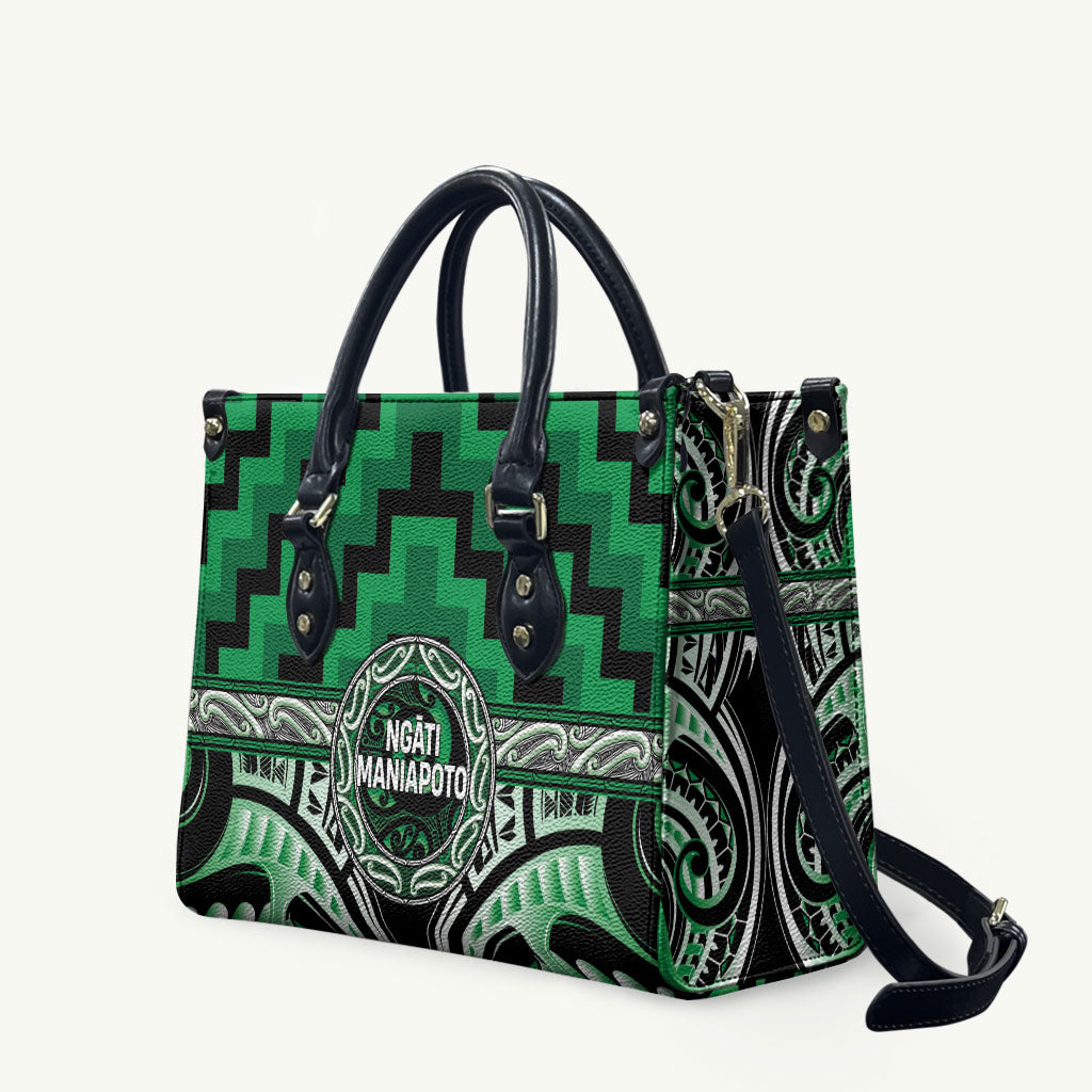 Aotearoa Ngati Maniapoto Leather Bag Maori Iwi Poutama Puhoro Tattoo