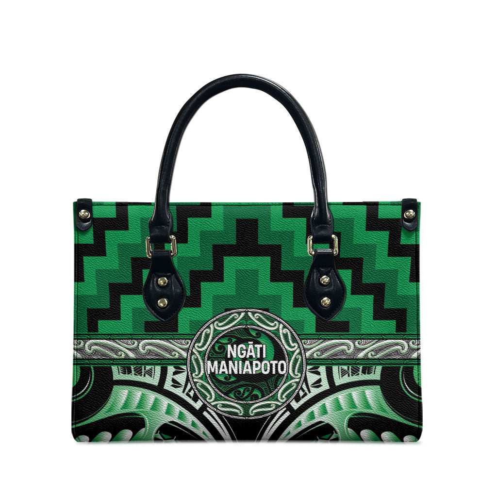 Aotearoa Ngati Maniapoto Leather Bag Maori Iwi Poutama Puhoro Tattoo