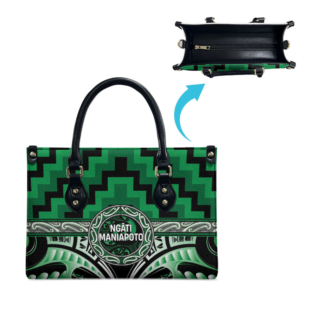 Aotearoa Ngati Maniapoto Leather Bag Maori Iwi Poutama Puhoro Tattoo