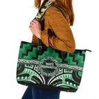Aotearoa Ngati Maniapoto Leather Tote Bag Maori Iwi Poutama Puhoro Tattoo