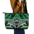 Aotearoa Ngati Maniapoto Leather Tote Bag Maori Iwi Poutama Puhoro Tattoo
