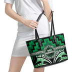 Aotearoa Ngati Maniapoto Leather Tote Bag Maori Iwi Poutama Puhoro Tattoo