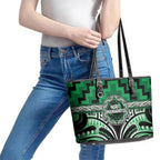 Aotearoa Ngati Maniapoto Leather Tote Bag Maori Iwi Poutama Puhoro Tattoo