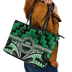 Aotearoa Ngati Maniapoto Leather Tote Bag Maori Iwi Poutama Puhoro Tattoo