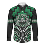 Aotearoa Ngati Maniapoto Personalised Long Sleeve Button Shirt Maori Iwi Poutama Puhoro Tattoo