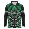 Aotearoa Ngati Maniapoto Personalised Long Sleeve Polo Shirt Maori Iwi Poutama Puhoro Tattoo