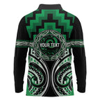 Aotearoa Ngati Maniapoto Personalised Long Sleeve Polo Shirt Maori Iwi Poutama Puhoro Tattoo