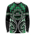 Aotearoa Ngati Maniapoto Personalised Long Sleeve Shirt Maori Iwi Poutama Puhoro Tattoo