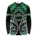 Aotearoa Ngati Maniapoto Personalised Long Sleeve Shirt Maori Iwi Poutama Puhoro Tattoo