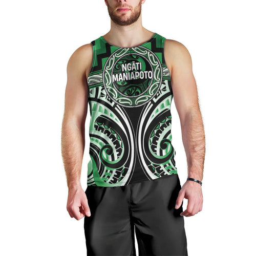 Aotearoa Ngati Maniapoto Personalised Men Tank Top Maori Iwi Poutama Puhoro Tattoo