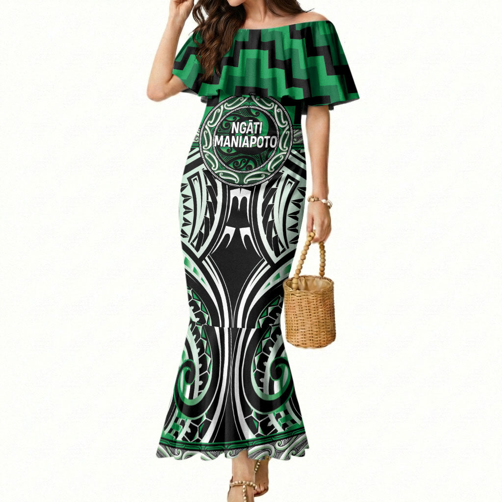 Aotearoa Ngati Maniapoto Personalised Mermaid Dress Maori Iwi Poutama Puhoro Tattoo