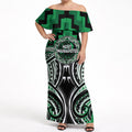 Aotearoa Ngati Maniapoto Personalised Off Shoulder Maxi Dress Maori Iwi Poutama Puhoro Tattoo