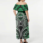 Aotearoa Ngati Maniapoto Personalised Off Shoulder Maxi Dress Maori Iwi Poutama Puhoro Tattoo