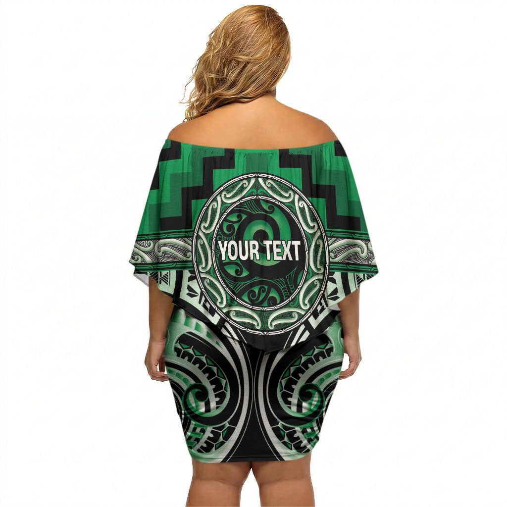 Aotearoa Ngati Maniapoto Personalised Off Shoulder Short Dress Maori Iwi Poutama Puhoro Tattoo