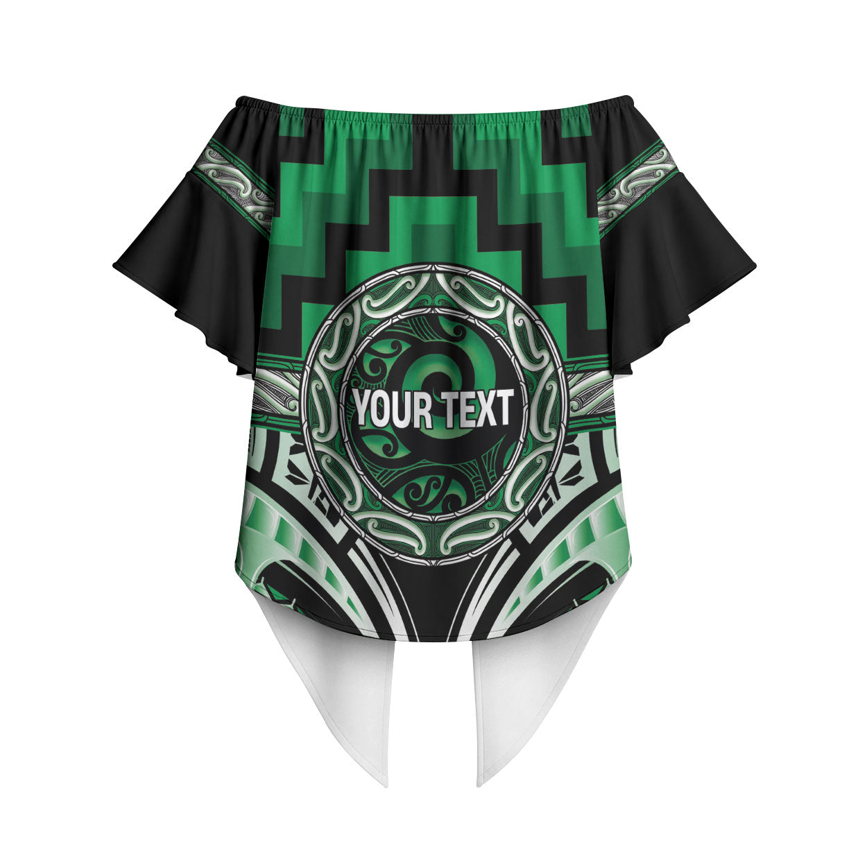 Aotearoa Ngati Maniapoto Personalised Off Shoulder Wrap Waist Top Maori Iwi Poutama Puhoro Tattoo