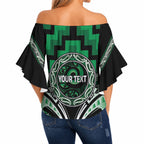 Aotearoa Ngati Maniapoto Personalised Off Shoulder Wrap Waist Top Maori Iwi Poutama Puhoro Tattoo