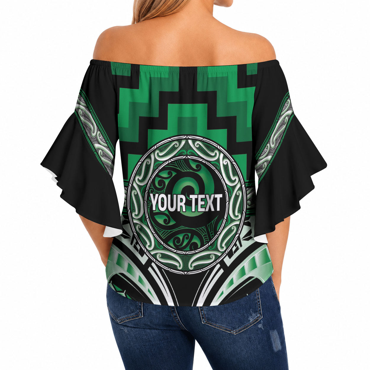 Aotearoa Ngati Maniapoto Personalised Off Shoulder Wrap Waist Top Maori Iwi Poutama Puhoro Tattoo