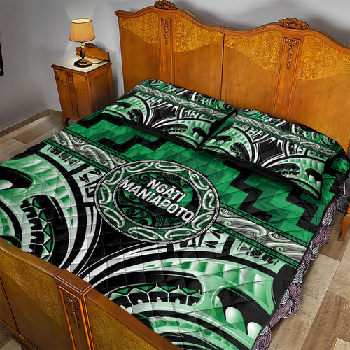 Aotearoa Ngati Maniapoto Quilt Bed Set Maori Iwi Poutama Puhoro Tattoo