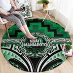 Aotearoa Ngati Maniapoto Round Carpet Maori Iwi Poutama Puhoro Tattoo