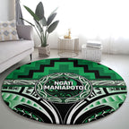 Aotearoa Ngati Maniapoto Round Carpet Maori Iwi Poutama Puhoro Tattoo