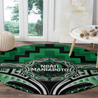 Aotearoa Ngati Maniapoto Round Carpet Maori Iwi Poutama Puhoro Tattoo