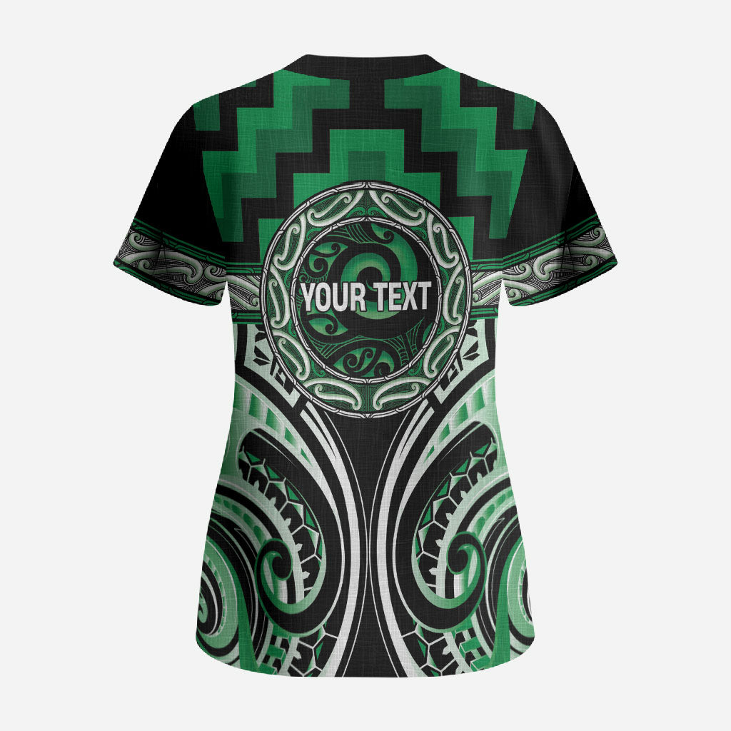 Aotearoa Ngati Maniapoto Personalised Scrub Top Maori Iwi Poutama Puhoro Tattoo