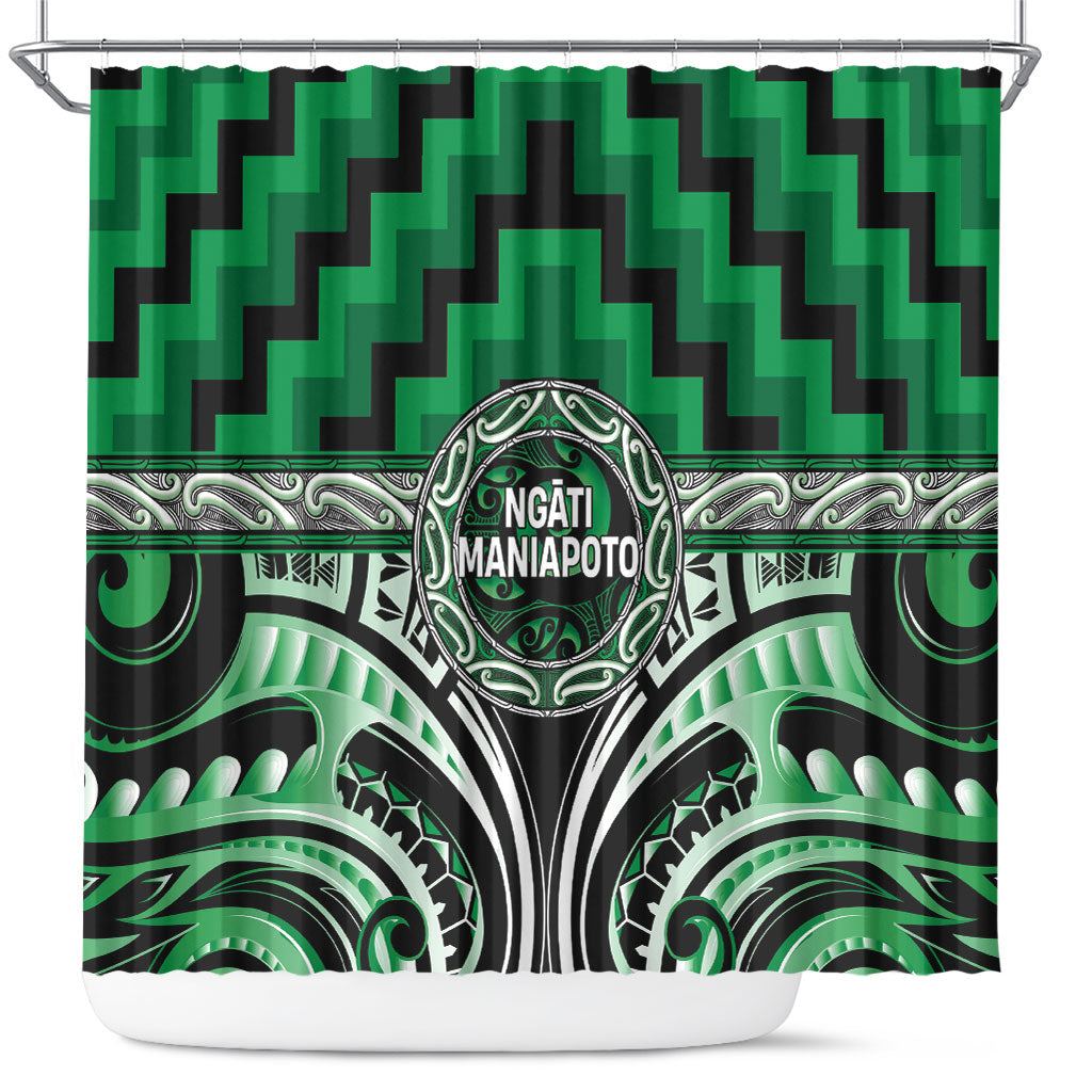 Aotearoa Ngati Maniapoto Shower Curtain Maori Iwi Poutama Puhoro Tattoo