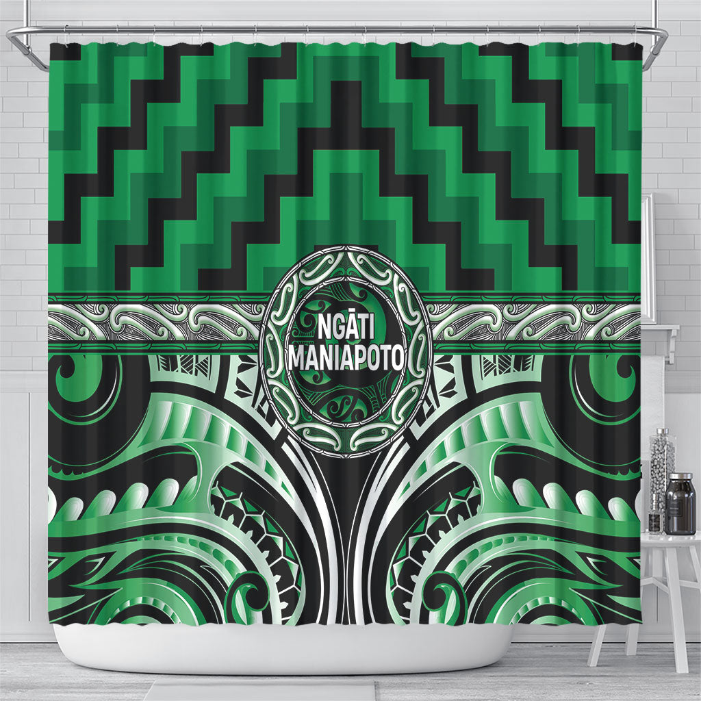 Aotearoa Ngati Maniapoto Shower Curtain Maori Iwi Poutama Puhoro Tattoo