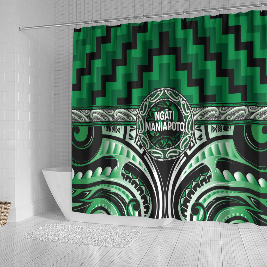 Aotearoa Ngati Maniapoto Shower Curtain Maori Iwi Poutama Puhoro Tattoo