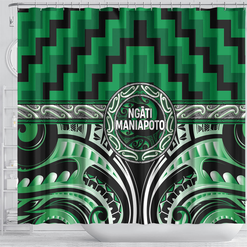 Aotearoa Ngati Maniapoto Shower Curtain Maori Iwi Poutama Puhoro Tattoo