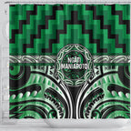 Aotearoa Ngati Maniapoto Shower Curtain Maori Iwi Poutama Puhoro Tattoo