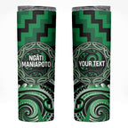 Aotearoa Ngati Maniapoto Personalised Skinny Tumbler Maori Iwi Poutama Puhoro Tattoo