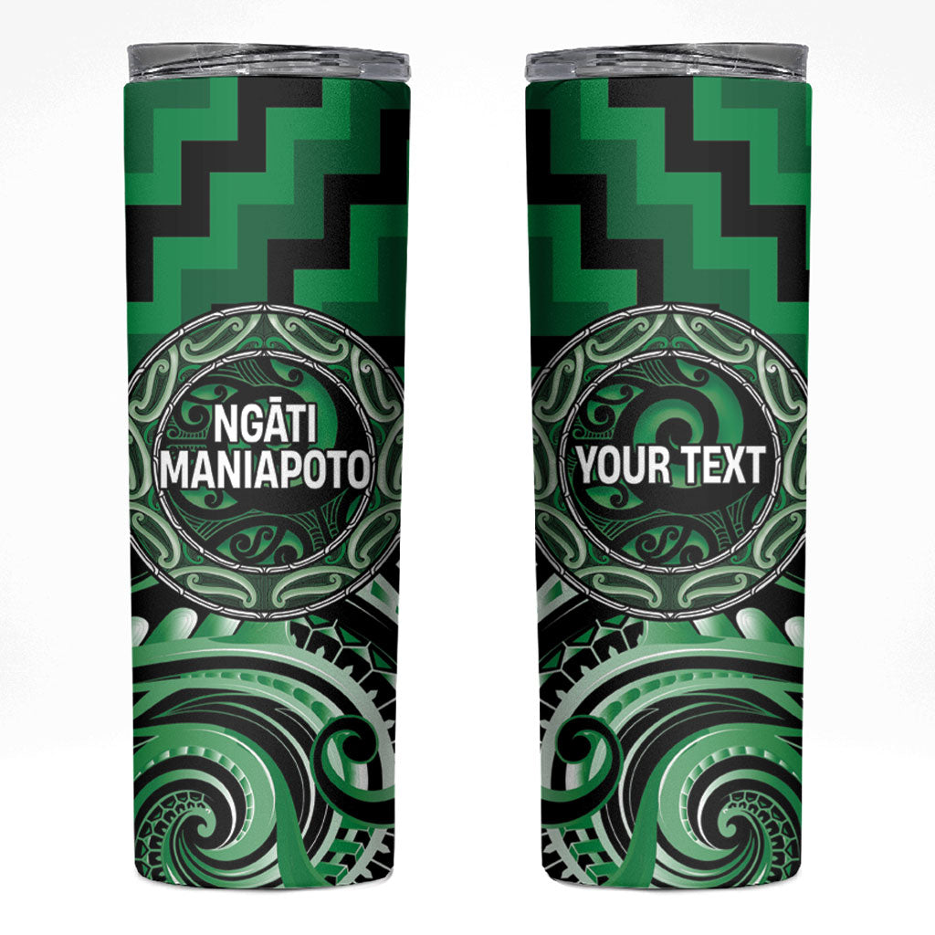 Aotearoa Ngati Maniapoto Personalised Skinny Tumbler Maori Iwi Poutama Puhoro Tattoo