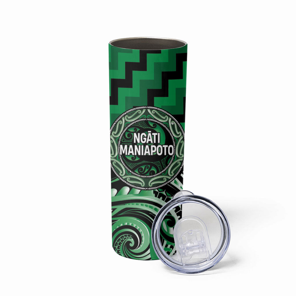 Aotearoa Ngati Maniapoto Personalised Skinny Tumbler Maori Iwi Poutama Puhoro Tattoo