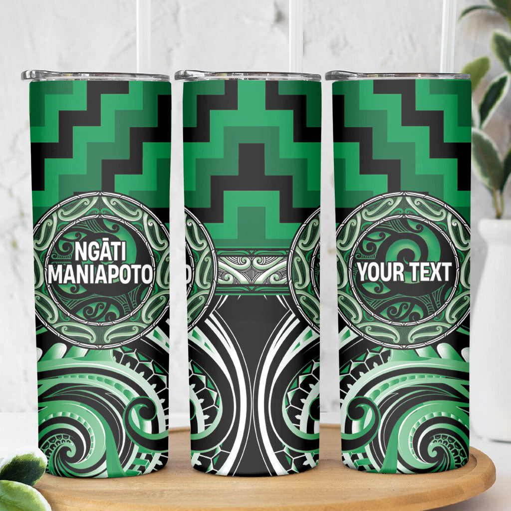 Aotearoa Ngati Maniapoto Personalised Skinny Tumbler Maori Iwi Poutama Puhoro Tattoo