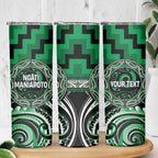 Aotearoa Ngati Maniapoto Personalised Skinny Tumbler Maori Iwi Poutama Puhoro Tattoo