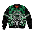 Aotearoa Ngati Maniapoto Personalised Sleeve Zip Bomber Jacket Maori Iwi Poutama Puhoro Tattoo
