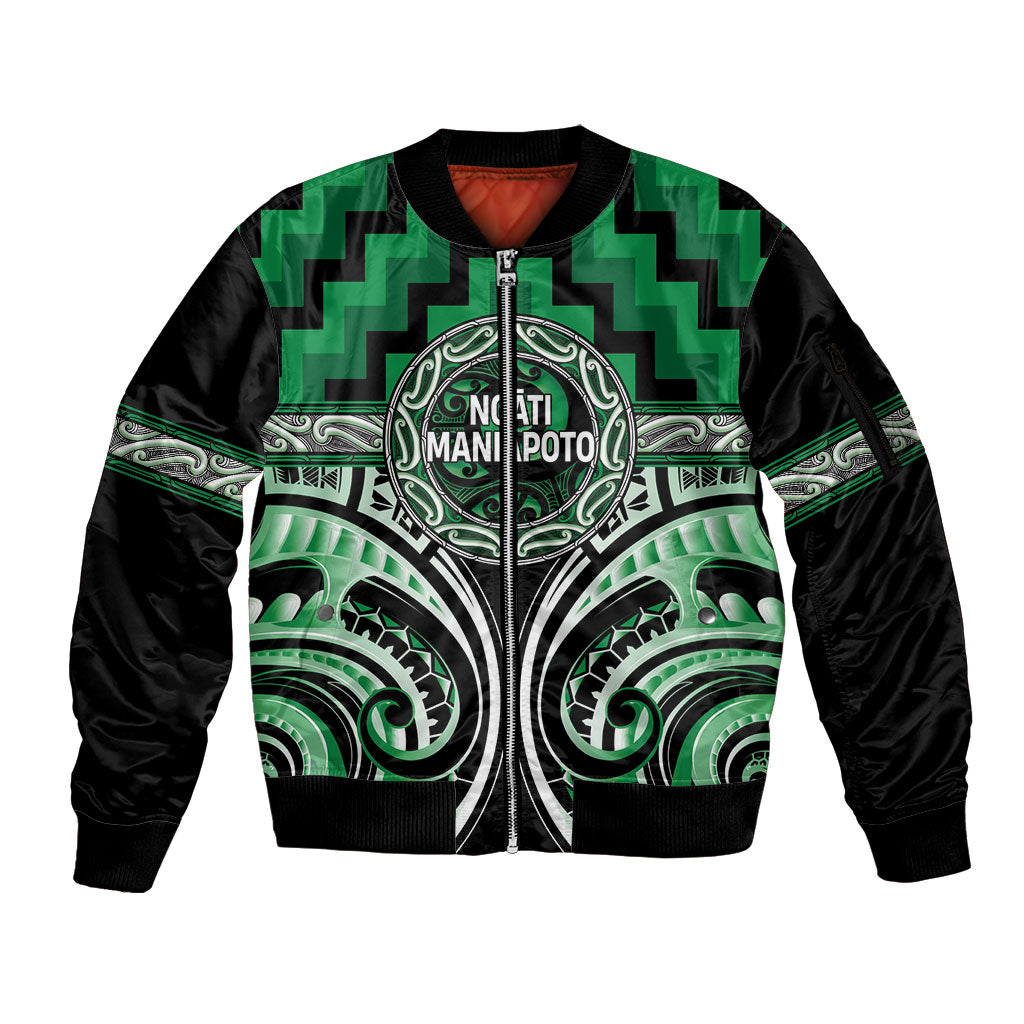Aotearoa Ngati Maniapoto Personalised Sleeve Zip Bomber Jacket Maori Iwi Poutama Puhoro Tattoo