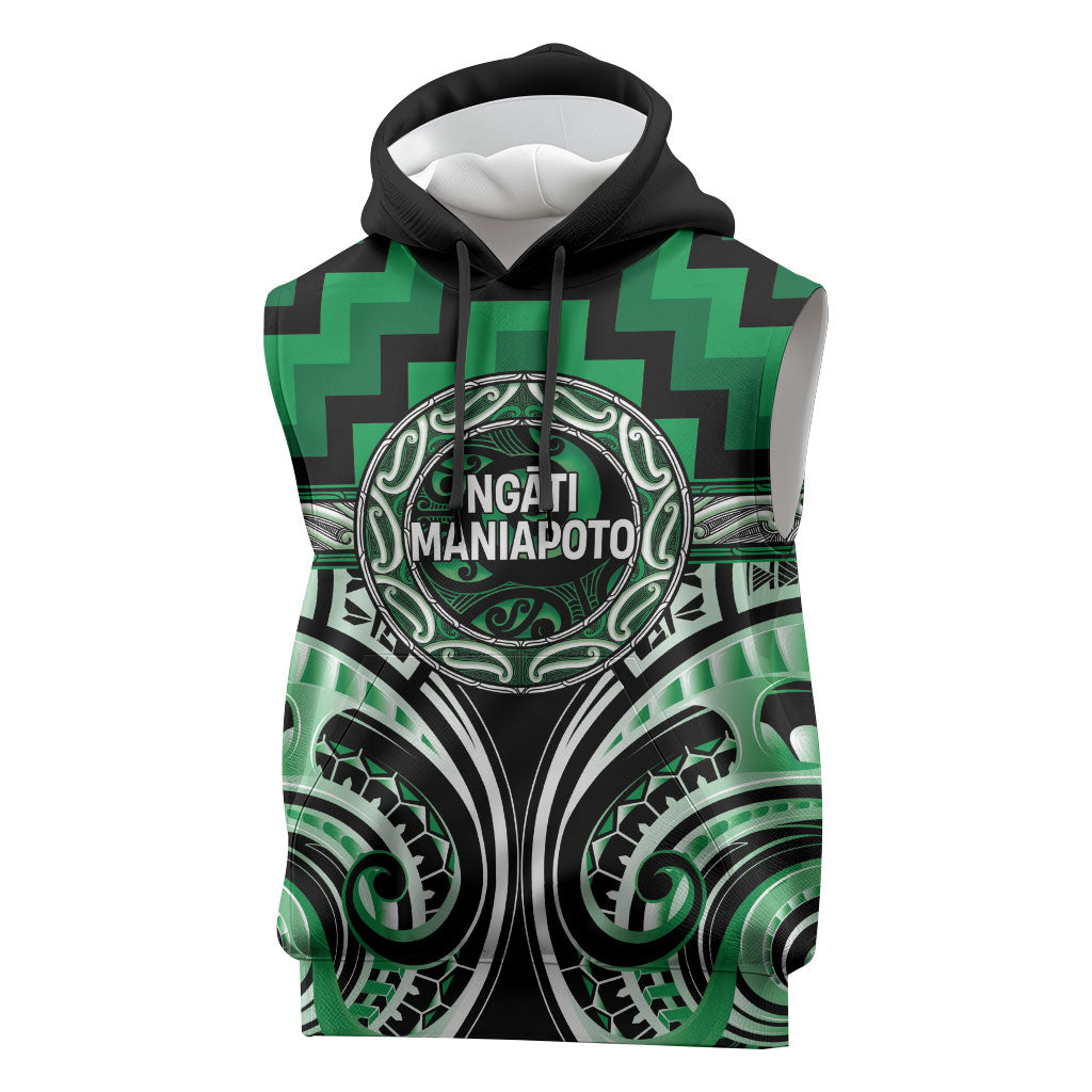 Aotearoa Ngati Maniapoto Personalised Sleeveless Hoodie Maori Iwi Poutama Puhoro Tattoo