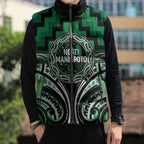 Aotearoa Ngati Maniapoto Personalised Sleeveless Puffer Jacket Maori Iwi Poutama Puhoro Tattoo